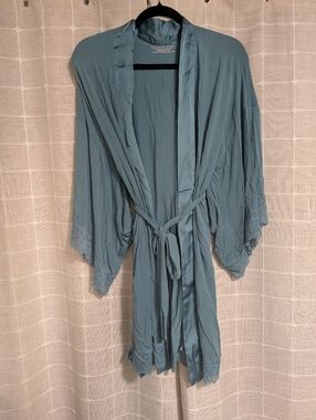 NWT Blue Lace/Satin Trim Robe